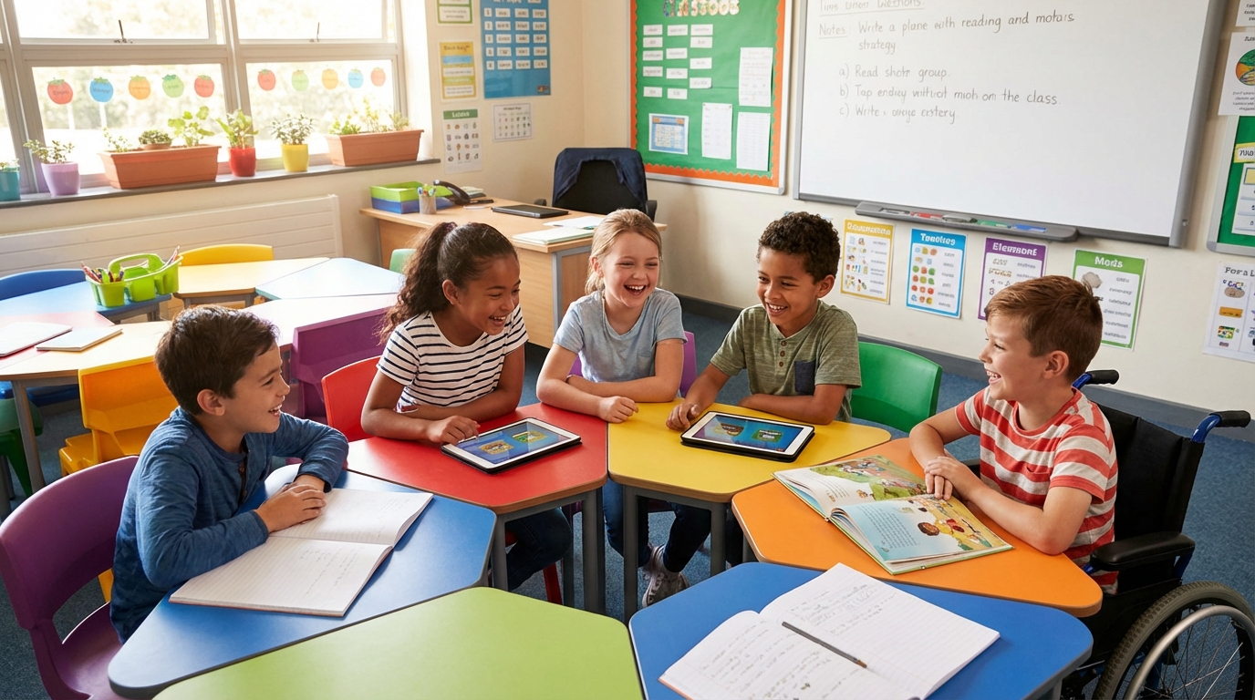 Children learning with AI-powered tutors